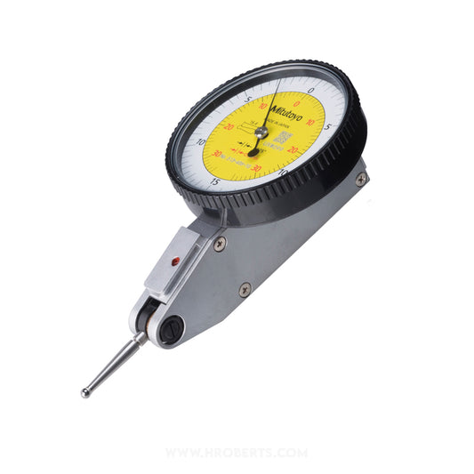 Mitutoyo 513-406-10T Lever Dial Indicator Horizontal Type, Graduation 0.0005" / 0.01mm, Range 0.03" / 0.7mm, Scale 0-15-0 / 0-35-0, Stylus Length 16.4mm, Bezel Diameter 40mm