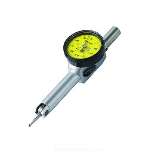 Mitutoyo 513-503-10T Lever Dial Indicator Pocket Type, Graduation 0.002mm, Range 0.2mm, Scale 0-100-0, Stylus Length 11.2mm, Bezel Diameter 29.2mm