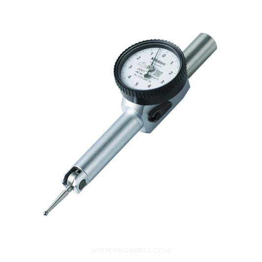 Mitutoyo 513-504-10T Lever Dial Indicator Pocket Type, Graduation 0.0001", Range 0.01", Scale 0-5-0, Stylus Length 15.2mm, Bezel Diameter 29.2mm