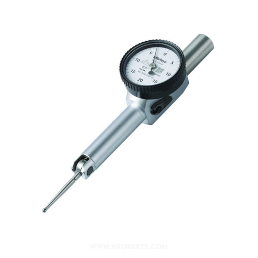 Mitutoyo 513-518-10T Lever Dial Indicator Pocket Type, Graduation 0.001", Range 0.04", Scale 0-20-0, Stylus Length 11.2mm, Bezel Diameter 29.2mm