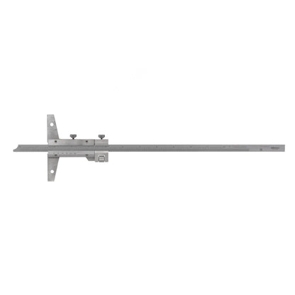 Mitutoyo 527-113 Vernier Depth Gauge, Range 0-12", Graduation 0.001", with Fine Adjustment, Base 9.8 x 0.39"
