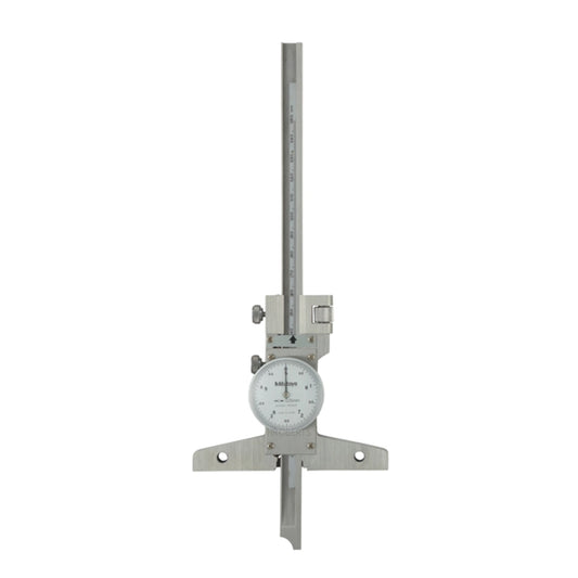 Mitutoyo 527-301-50 Dial Depth Gauge, Range 0-150mm, Graduation 0.05mm, with Fine Adjustment, Base 100 x 6.5mm