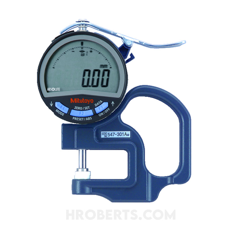 Mitutoyo 547-300A Digimatic Digital Thickness Gauge, Range 0-12mm / 0-0.47", Resolution 0.01mm / 0.0005"