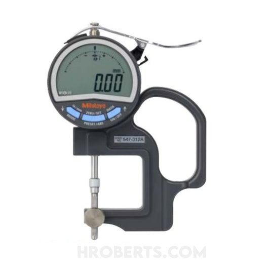 Mitutoyo 547-312A Digimatic Digital Thickness Gauge, Range 0-10mm / 0-0.4", Resolution 0.01mm / 0.0005"