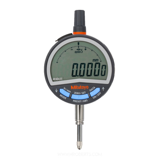 Mitutoyo 543-701B (Flat Back) Absolute Digimatic Digital Indicator ID-CNX, Range 0.5" / 12.7mm, Resolution 0.0005", 0.0001", 0.00005", 0.00002" / 0.01mm, 0.001mm, 0.0005mm ( Selectable )