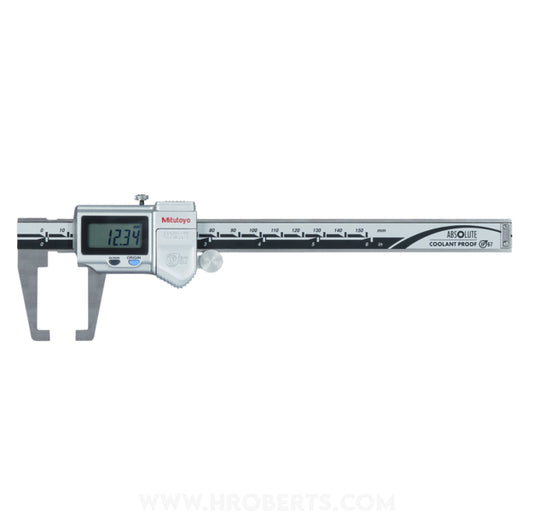 Mitutoyo 573-751-20 Digimatic Digital Caliper Neck Jaw Type, Range 0-150mm / 0-6", Resolution 0.01mm / 0.0005", IP67 Absolute System and SPC Data Output