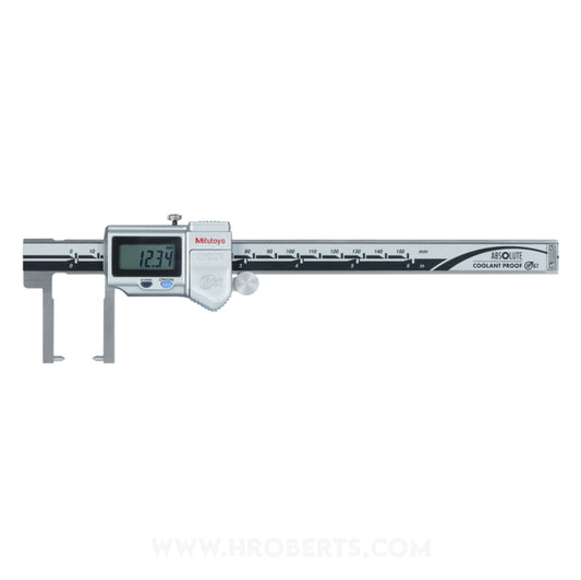 Mitutoyo 573-752-20 Digimatic Digital Caliper Neck Jaw Type, Range 0-150mm / 0-6", Resolution 0.01mm / 0.0005", IP67 Absolute System and SPC Data Output