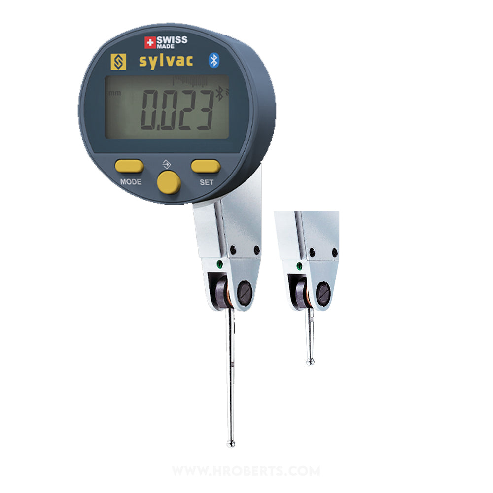 Sylvac 30-805-4323 Digital Lever Indicator Horizontal Type, Resolution 0.001mm / 0.00005", Range 0.8mm / 2.0mm, Stlyus Length 12.5mm / 36.5mm