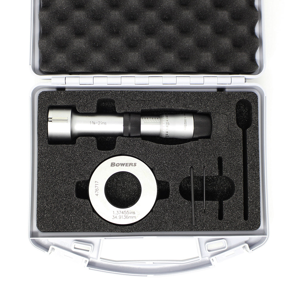 Bowers XTA35I Analogue Bore Gauge, Range 1.3/8-2", Graduation 0.00025", 3-Point Contact, Supplied with Setting Ring and Ukas Certificate