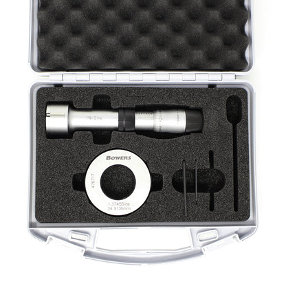 Bowers XTA35I Analogue Bore Gauge, Range 1.3/8-2", Graduation 0.00025", 3-Point Contact, Supplied with Setting Ring and Ukas Certificate