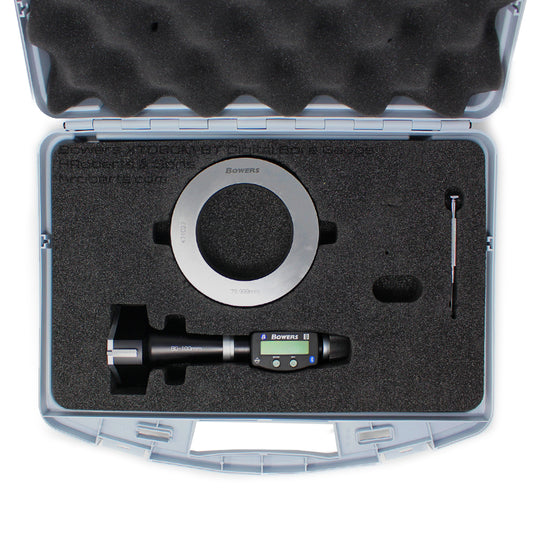 Bowers XTD80M-BT Digital Bore Gauge, Range 80-100mm, Resolution 0.001mm, 3-Point Contact with Bluetooth, Supplied with Setting Ring and Ukas Certificate