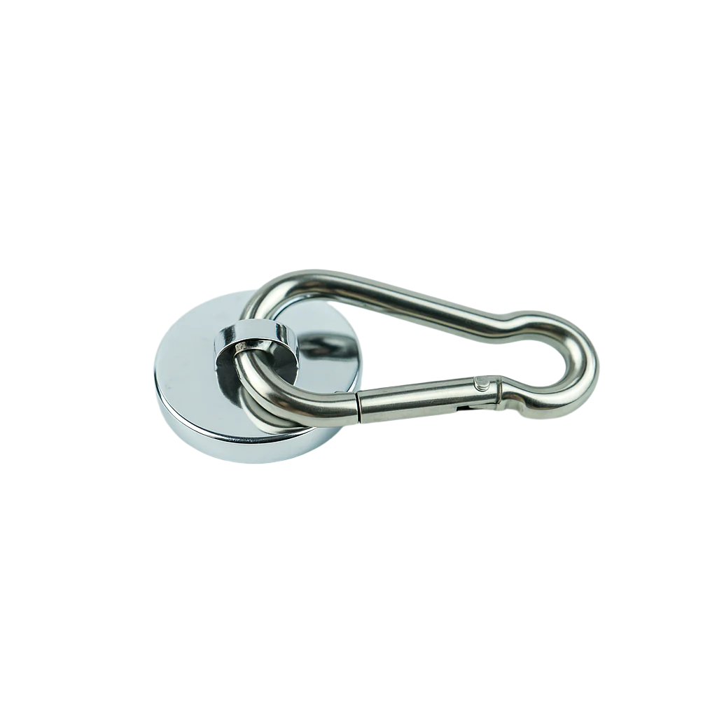 Eclipse E1066/NEO NdFeB Shallow Pot Ø28x14mm with Spring Closure Carabiner Hook