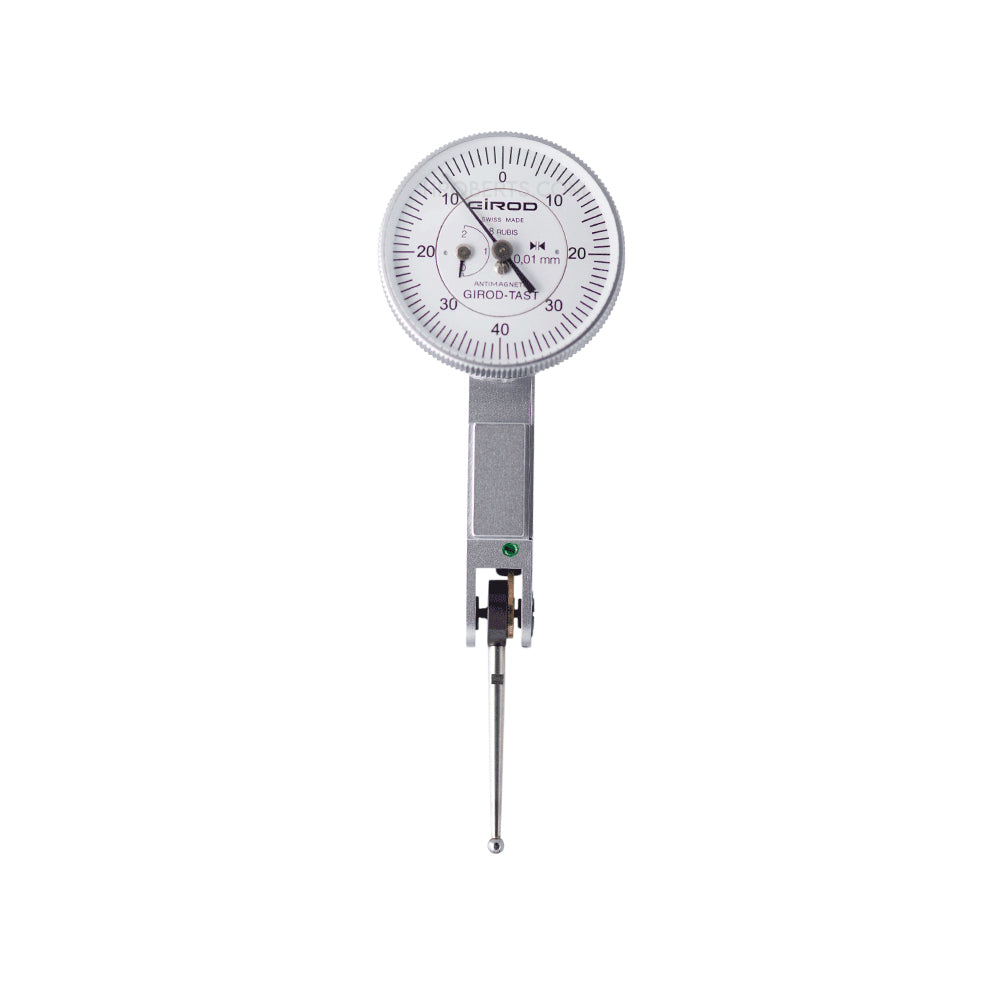 Girod GT 2252 R Lever Dial Indicator Horizontal Type, Graduation 0.01mm, Range 1.6mm, Stylus Length 24mm, Bezel Diameter 27.4mm
