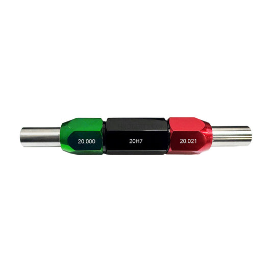 H Roberts 20mm Plain Plug Gauge - Class H7 tolerance - Go 20.000 No-Go 20.021mm