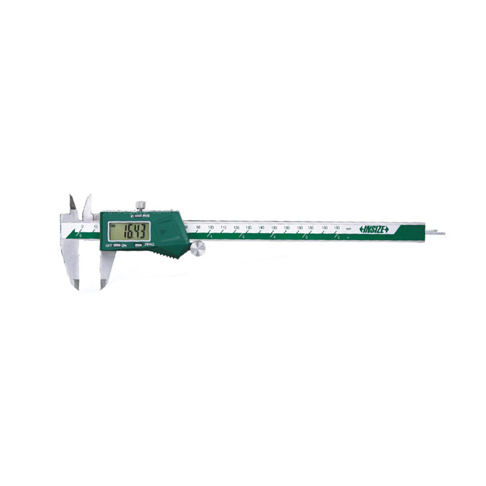 Insize 1108-200 Digital Caliper 0-200mm / 0-8" Digital Caliper Standard Model with Thumb Roller - 1108 Series