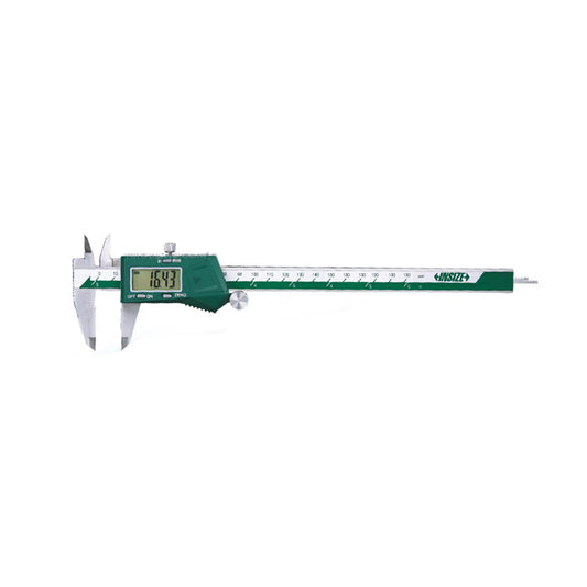 Insize 1108-200 Digital Caliper 0-200mm / 0-8" Digital Caliper Standard Model with Thumb Roller - 1108 Series