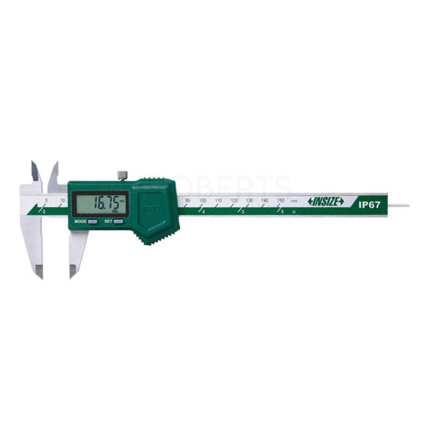 Insize 1118-150RW Digital Caliper 0-150mm / 0-6" IP67 Waterproof Digital Caliper with Round Depth Bar (without Thumb Roller)
