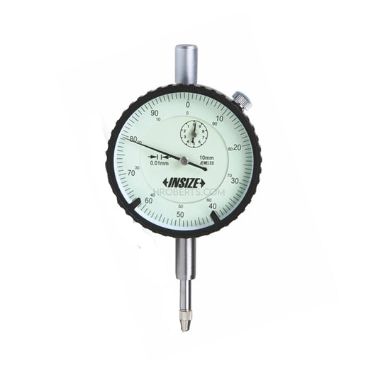 Insize 2308-10A Dial Indicator, Graduation 0.01mm, Range 10mm, Scale 0-100, Bezel Diameter 58mm, Lug Back