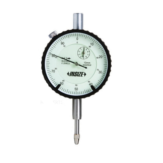Insize 2314-10A Shock Proof Dial Indicator, Graduation 0.01mm, Range 10mm, Scale 0-100, Bezel Diameter 58mm, Lug Back