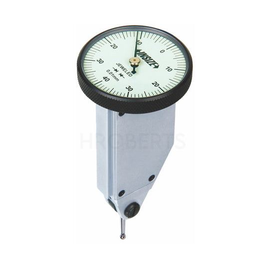 Insize 2398-08 Lever Dial Indicator Vertical Type, Graduation 0.01mm, Range 0.8mm, Scale 0-40-0, Stylus Length 13.5mm, Bezel Diameter 37mm