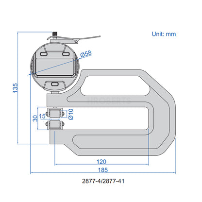 Insize 2877-41 Digital Digital Roller Thickness Gauge, Range 0-4.5mm / 0-0.18", Resolution 0.001mm / 0.00005"