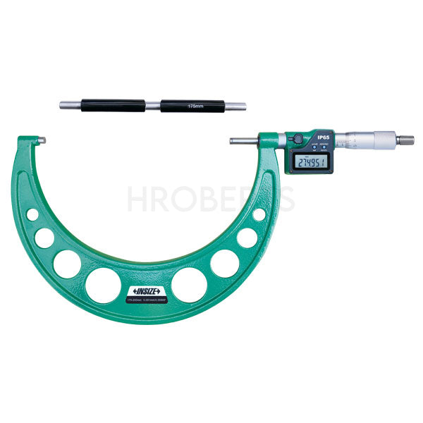 Insize 3101-225A Digital Micrometer, IP65, Range 200-225mm / 8-9", Graduation 0.001mm / 0.00005", With Data Output