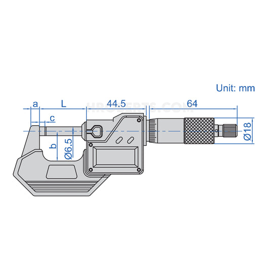 Insize 3101-50A Digital Micrometer, IP65, Range 25-50mm / 1-2", Graduation 0.001mm / 0.00005", With Data Output