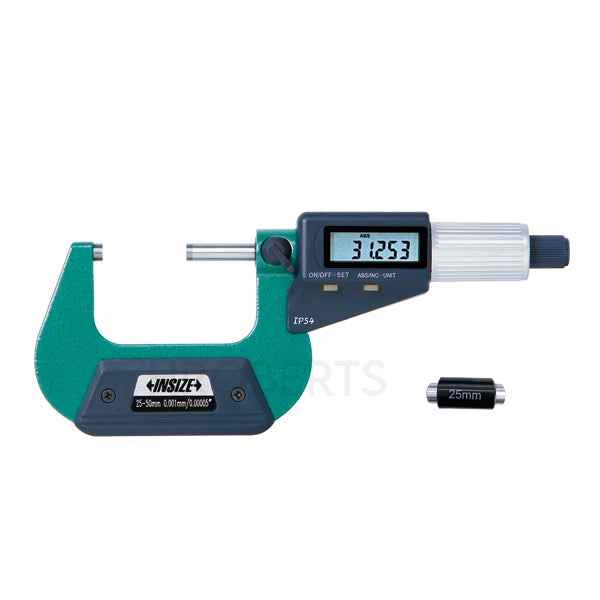 Insize 3102-50 Digital Micrometer, Range 25-50mm / 1-2", Graduation 0.001mm / 0.00005", With Data Output