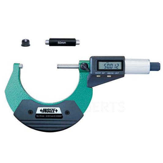 Insize 3109-75A Digital Micrometer, Range 50-75mm / 2-3", Graduation 0.001mm / 0.00005", Without Data Output