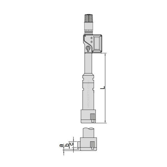 Insize 3127-30 Digtial Three Point Internal Micrometer, IP65, 3-Point Contact, Range 25-30mm / 0.98-1.18", Resolution 0.001mm / 0.00005"