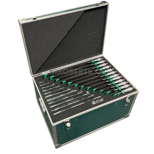 Insize 3203-3012A Micrometer Set, Range 0-300mm, Graduation 0.01mm c/w Setting Standards