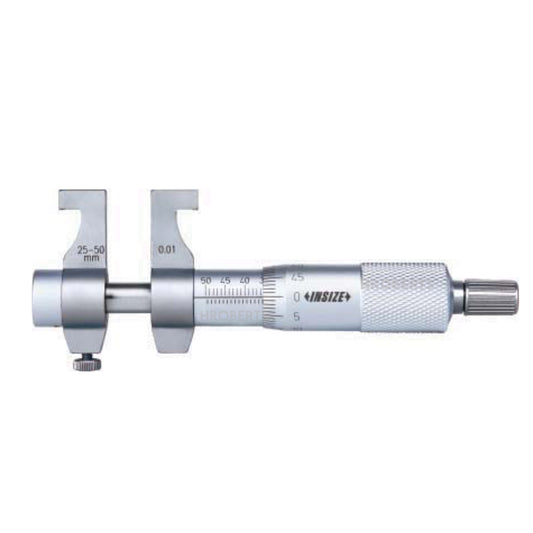 Insize 3220-50 Caliper Jaw Inside Micrometer, Range 25-50mm, Graduation 0.01mm