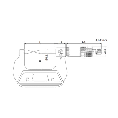 Insize 3230-100A Point Micrometer (30° Point), Range 75-100mm, Graduation 0.01mm