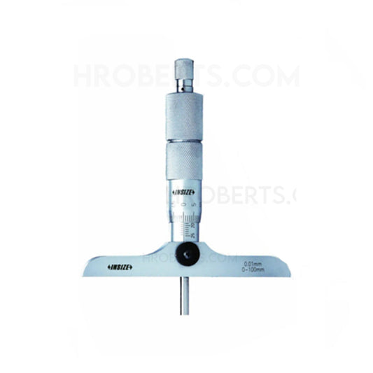 Insize 3241-25 Interchangeable Rod Depth Micrometer, Range 0-25mm, Graduation 0.01mm, Base 101.5 x 17mm