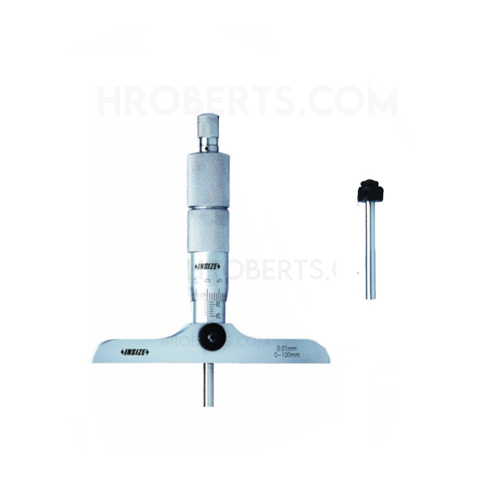 Insize 3241-50 Interchangeable Rod Depth Micrometer, Range 0-50mm, Graduation 0.01mm, Base 101.5 x 17mm
