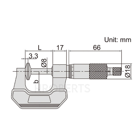 Insize 3282-50 Disc Micrometer, Range 25-50mm, Graduation 0.01mm