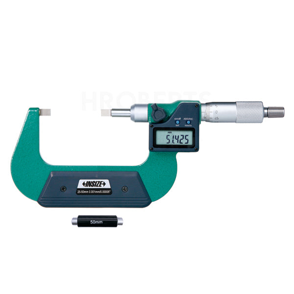 Insize 3532-75A Digital Blade Micrometer (A type), IP65, Range 50-75mm / 2-3", Graduation 0.001mm / 0.00005", With Data Output