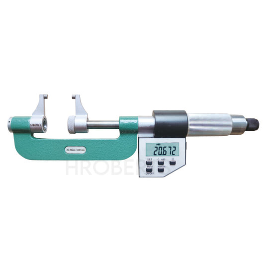 Insize 3538-50 Digital Caliper Jaw Type Micrometer, Range 25-50mm / 1-2", Graduation 0.001mm / 0.00005", With Data Output