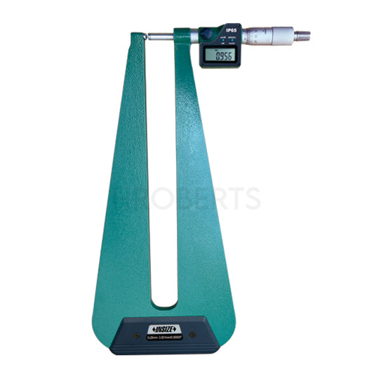 Insize 3539-254FA Digital Sheet Micrometer (Type B), Range 0-25mm / 0-1", Graduation 0.001mm / 0.00005", With Data Output, 310mm Deep Frame