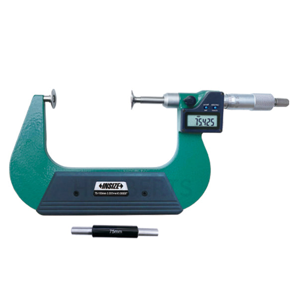 Insize 3594-100A Digital Disc Micrometer, Range 75-100mm / 3-4", Graduation 0.001mm / 0.00005", With Data Output