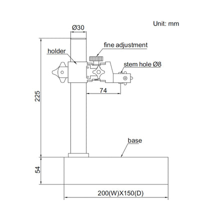 Insize 6866-150 Granite Comparator Stand, Column Travel 0-150mm