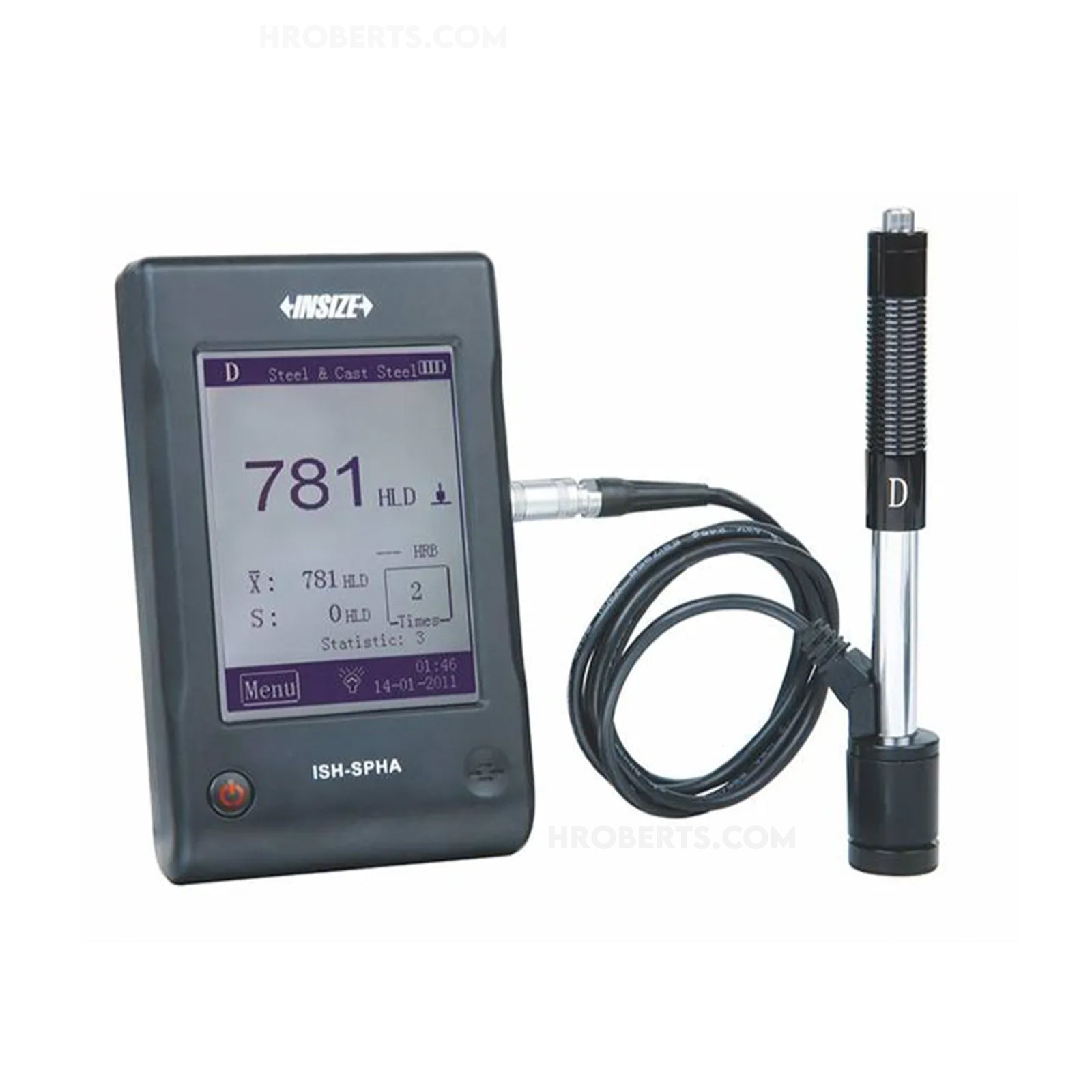 Insize Durometer Insize ISH-SPHA Portable Leeb Hardness Tester, Touch screen operation ...