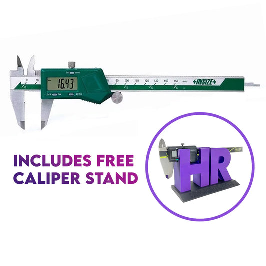 Insize 1108-150 Digital Caliper 0-150mm / 0-6" Digital Caliper Standard Model with Thumb Roller - 1108 Series