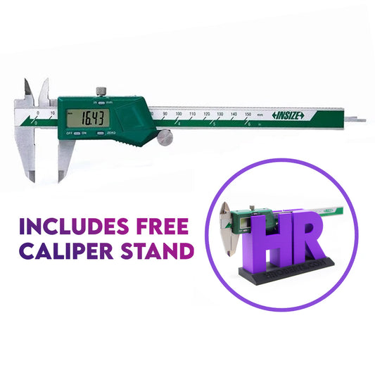 Insize 1108-150 Digital Caliper 0-150mm / 0-6" Digital Caliper Standard Model with Thumb Roller - 1108 Series