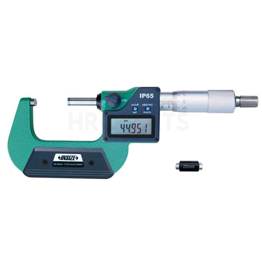 Insize 3101-50A Digital Micrometer, IP65, Range 25-50mm / 1-2", Graduation 0.001mm / 0.00005", With Data Output