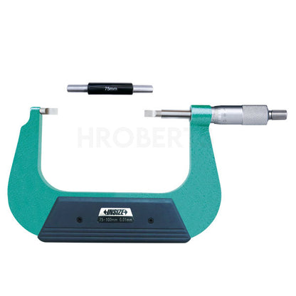 Insize 3232-100A Blade Micrometer, Range 75-100mm, Graduation 0.01mm (Type A = 0.75mm Blade)