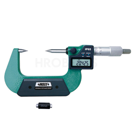 Insize 3530-50A Digital 30° Point Micrometer TYPE A, IP65, Range 25-50mm / 1-2", Graduation 0.001mm / 0.00005", With Data Output