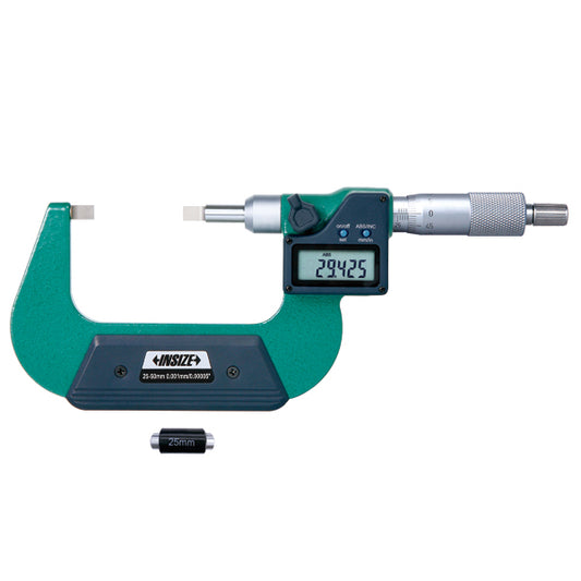 Insize 3532-50A Digital Blade Micrometer, IP65, Range 25-50mm / 1-2", Graduation 0.001mm / 0.00005", With Data Output