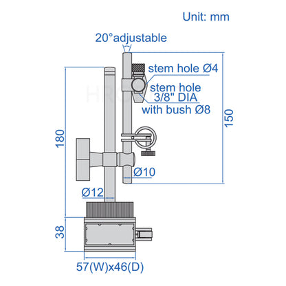 Insize 6215-60 Magnetic Stand for uneven surfaces