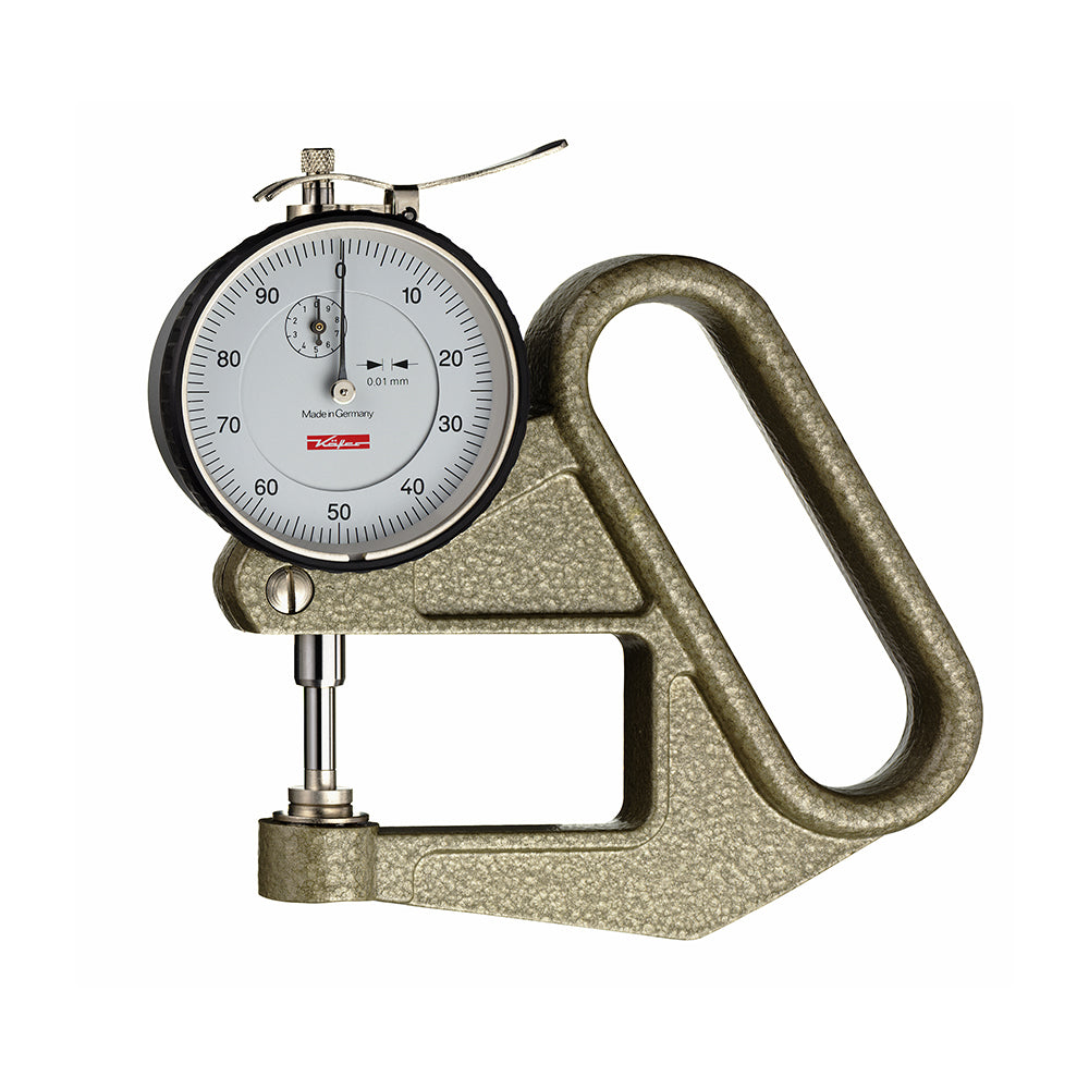 Kafer J 50 Dial Thickness Gauge (With Lifting Lever), Range 0-10mm, Graduation 0.01mm, Depth of Jaw 50mm